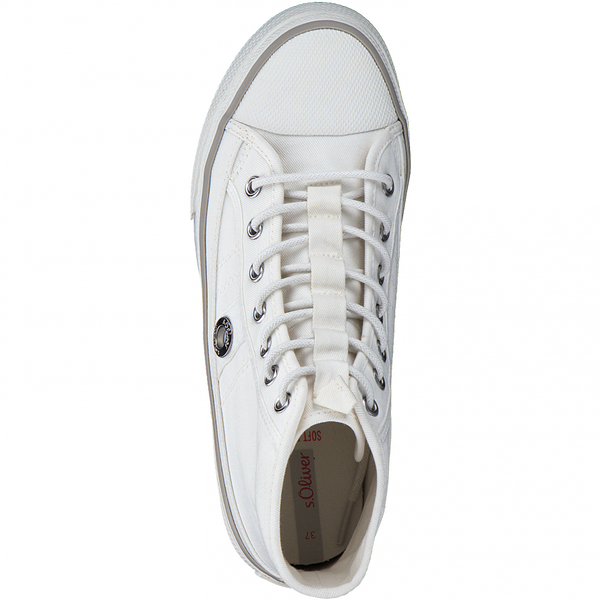S.Oliver 5-5-25235-38 white high top lace up trainer - Imeldas Shoes Norwich