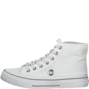 S.Oliver 5-5-25235-38 white high top lace up trainer - Imeldas Shoes Norwich