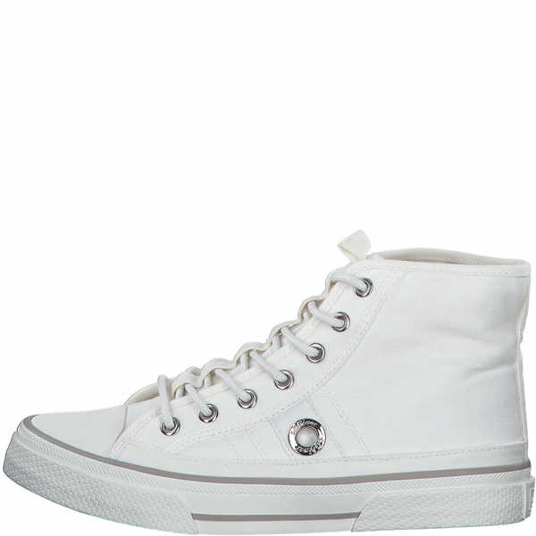 S.Oliver 5-5-25235-38 white high top lace up trainer - Imeldas Shoes Norwich