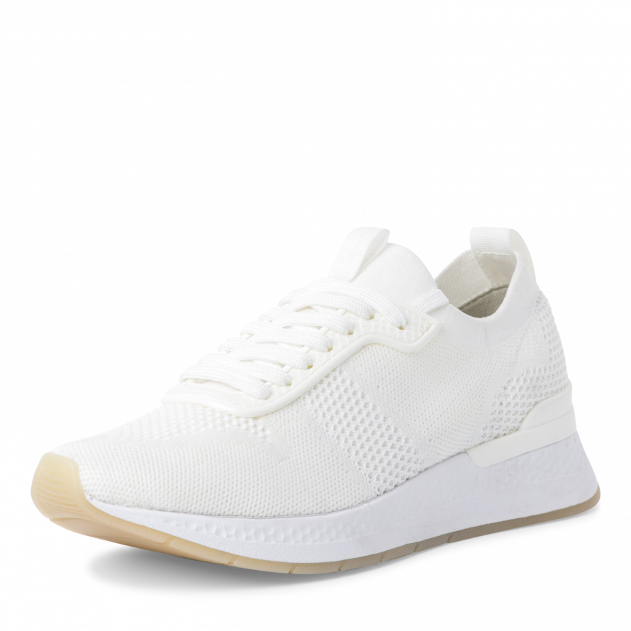 1-1-23712-29 Tamaris white lace up trainer - Imeldas Shoes Norwich