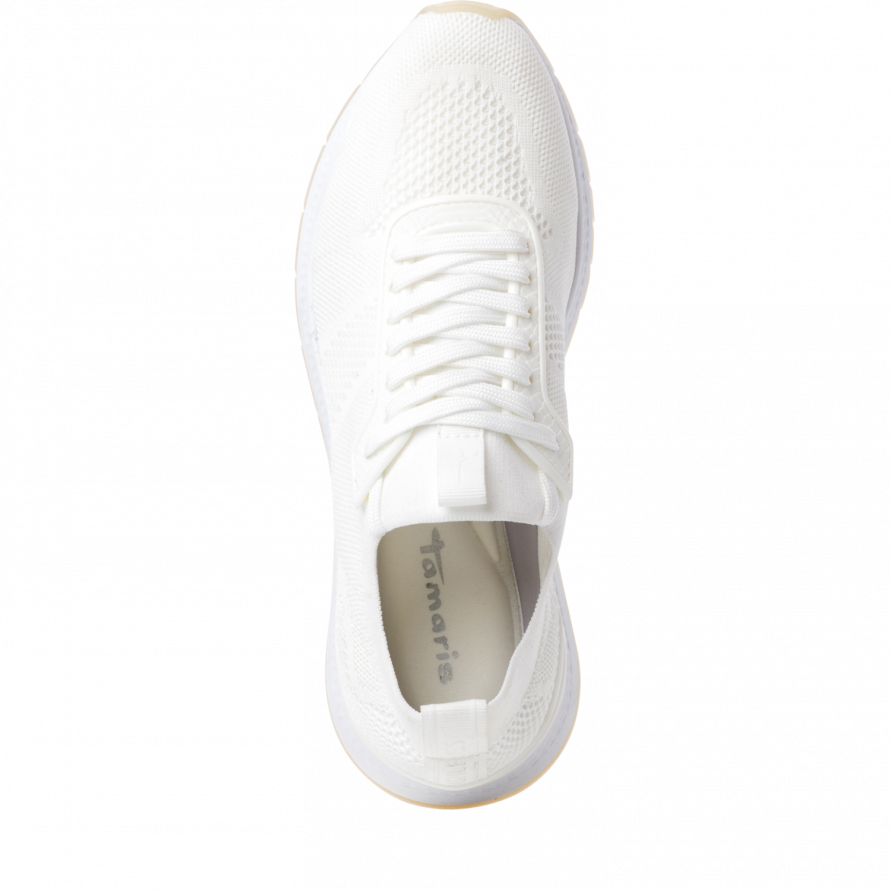 1-1-23712-29 Tamaris white lace up trainer - Imeldas Shoes Norwich