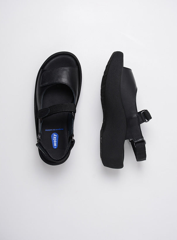 Wolky Jewel Leather Black Sandal - Imeldas Shoes Norwich